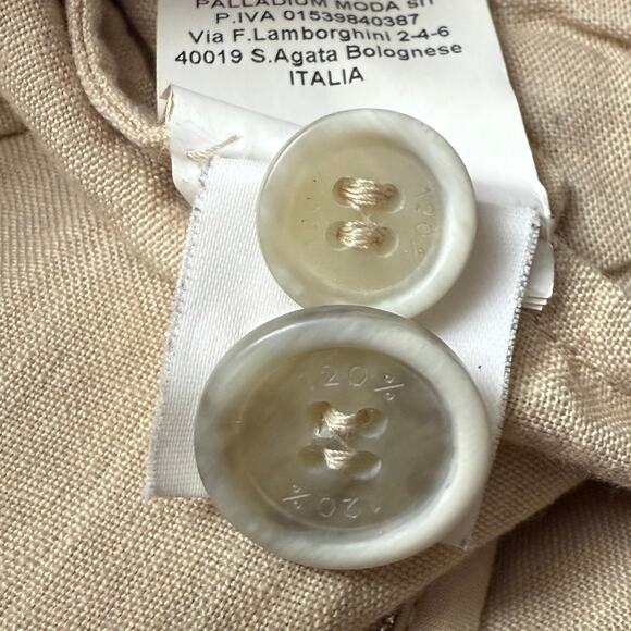 120% Lino Made in Italy Jacket Blazer Size 42 EU Long Sleeves One Button Closure - Picture 10 of 10